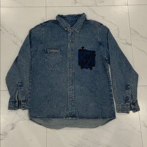 Chrome Hearts Black Cross Patches Denim Jean Jacket Men’s Size Large